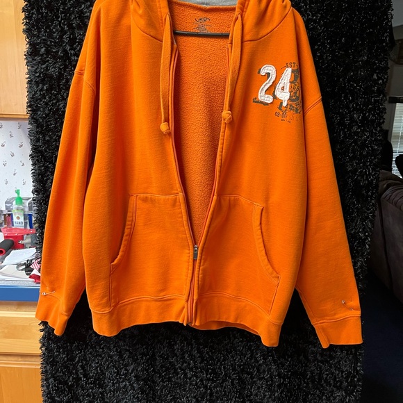 Mens XL SIMPLY FOR SPORTS RUSTIC ORANGE HEAVY ZIP UP HOODIE GREAT CONDITION - Picture 8 of 9
